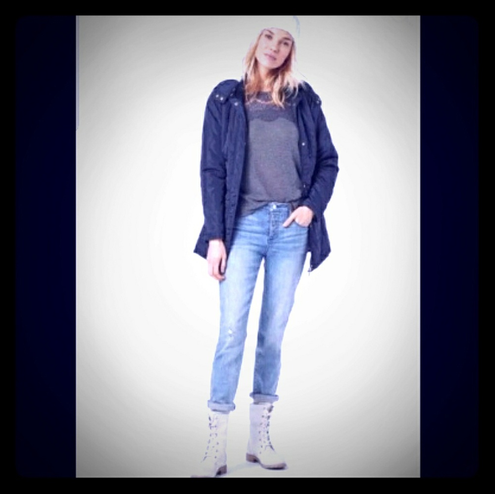 JUSTFAB bone color combat boots size 9.5